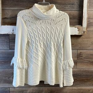 White House Black Market Cream Cowl Neck Sweater